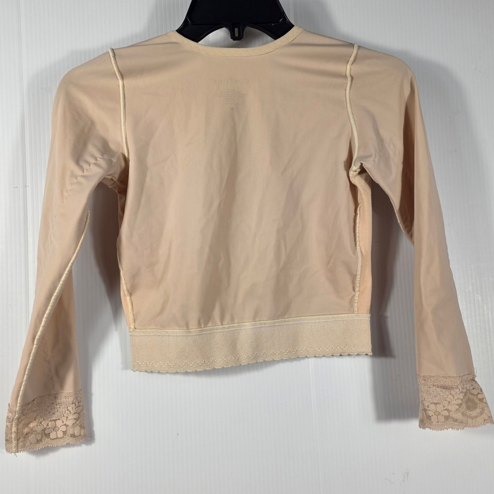ContourMD Womens Compression Vest Long Sleeve Hook Eye Nude Beige Size Medium - Picture 5 of 7
